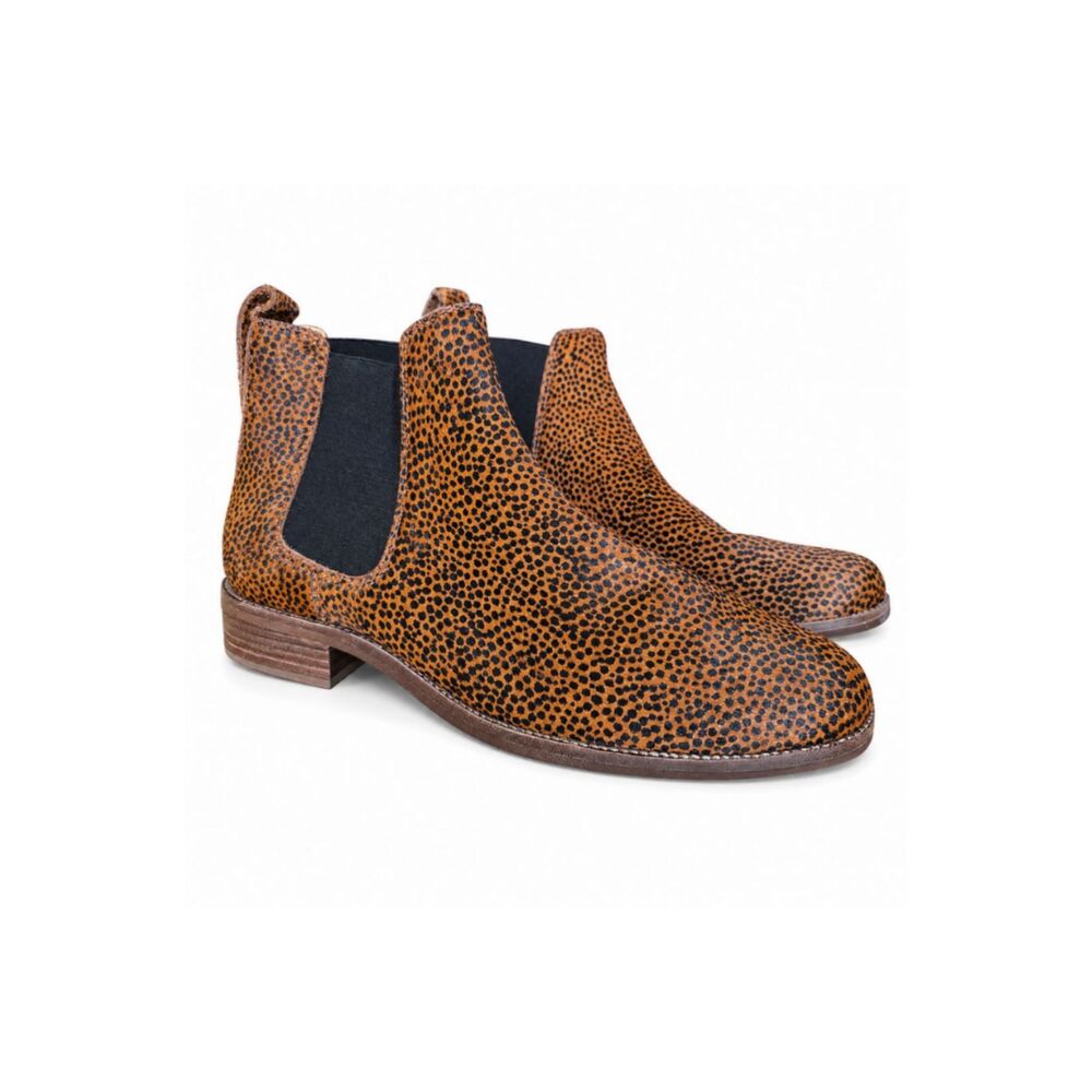 Madewell Chelsea Boots Womens 10 Cheetah Leopard Calf Hair Leather Ankle Booties